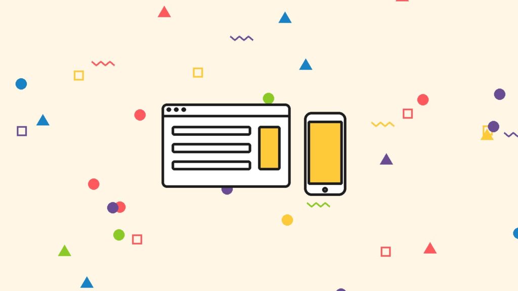Mobile app or mobile website comparison illustration
