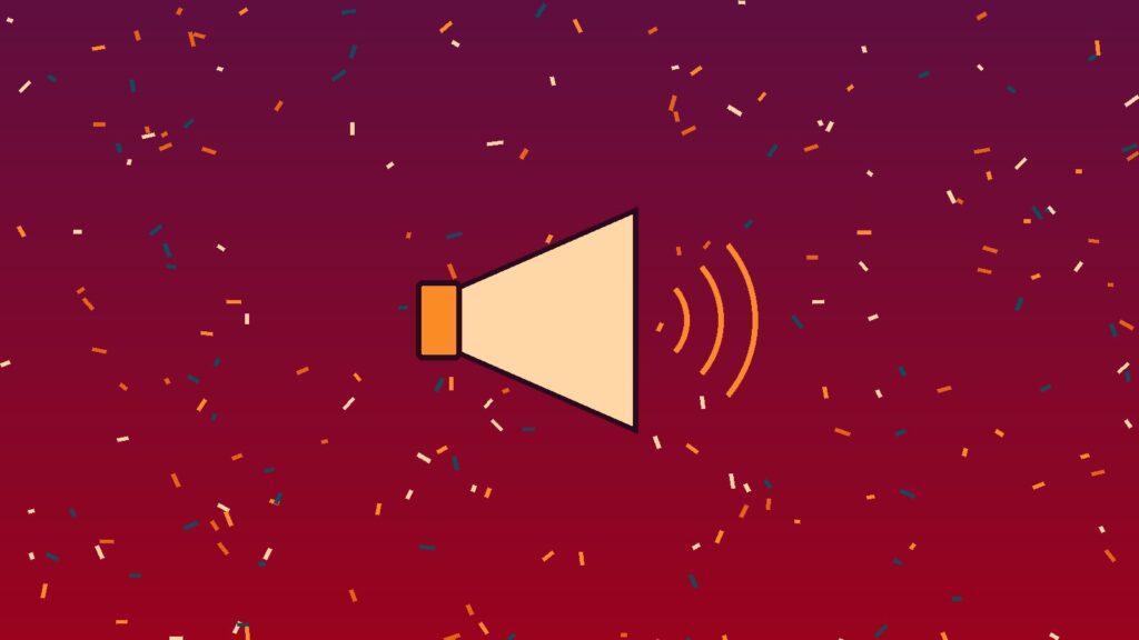 Mobile app promotion megaphone illustration